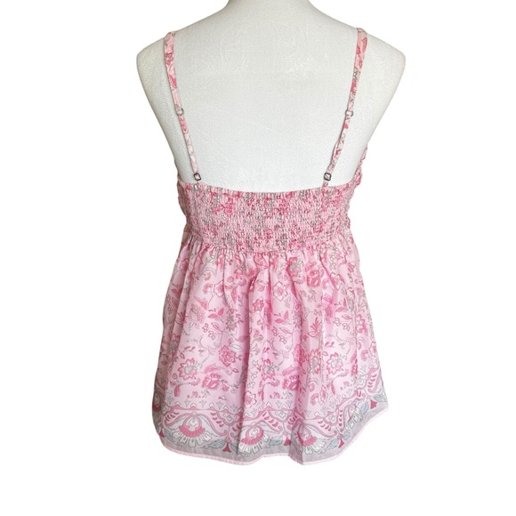 HOLLISTER Babydoll Top NWT Pink Floral Chiffon Womens Large - Picture 3 of 11